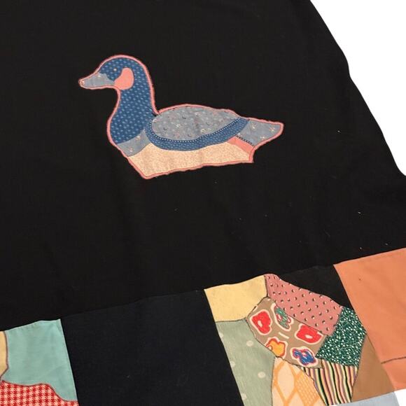 Vintage Duck Quilt Patchwork Handmade Colorful Blanket Twin Bedspread 102"x67 - Picture 3 of 9